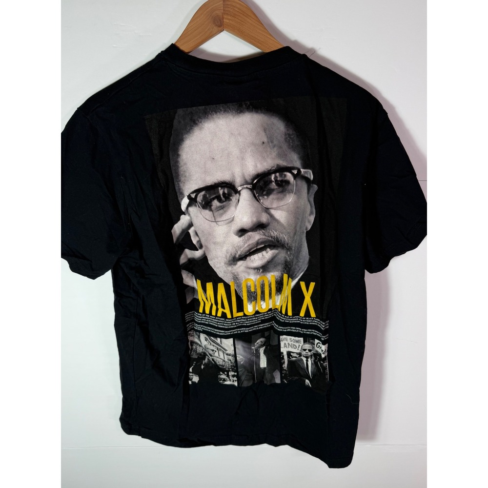 Shoe Palace Malcolm X Graphic T-Shirt Mens Large Black Embroidered Portrait Tee